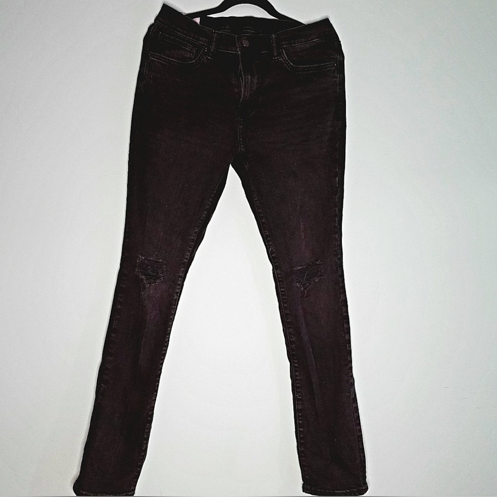 Men's H&M Skinny Fit Distressed Black Jeans